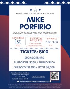 Mike Porfirio Fundraiser September 1, 2022